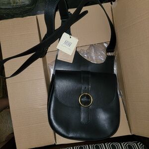 Leather cross body saddle bag
